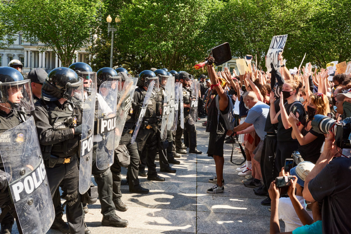 "George Floyd Protest in Washington, DC - May 30" by Geoff Livingston is licensed with CC BY-NC-ND 2.0. To view a copy of this license, visit https://creativecommons.org/licenses/by-nc-nd/2.0/